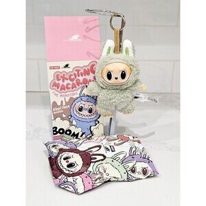 POP MART The Monsters Exciting Macaron SESAME BEAN Plush Vinyl Keychain w/Box